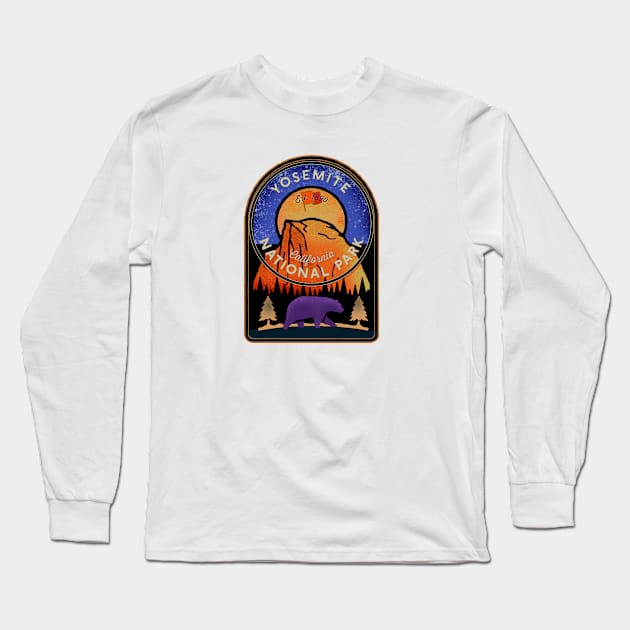 Yosemite National Park California USA Long Sleeve T-Shirt by Midcenturydave